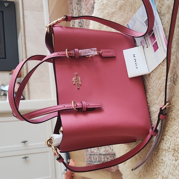 NWT Coach Strawberry Haze Leather Mollie Satchel 🩷🍓 - Picture 1 of 17